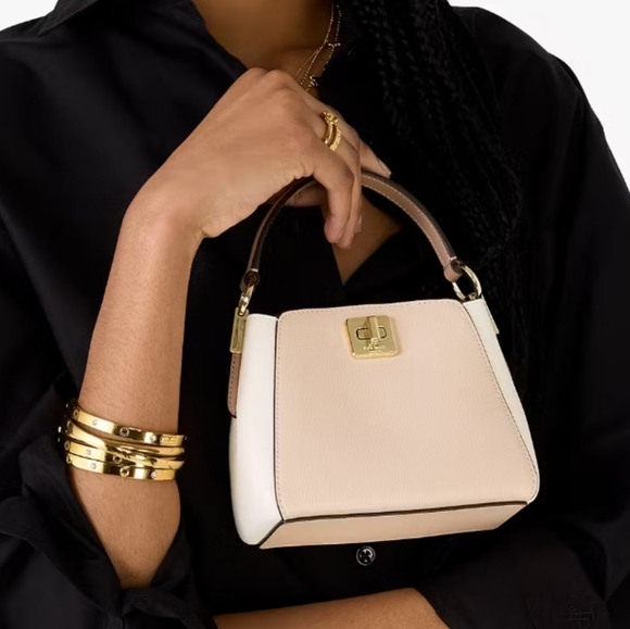 Kate Spade Phoebe Mini Top Handle Cross: Toasted Hazelnut Multi, 5.8×3×5, NWT - Picture 2 of 5